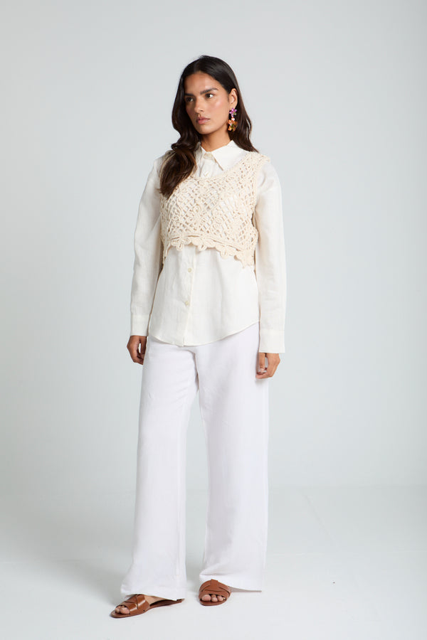 Crochet Top in Creme