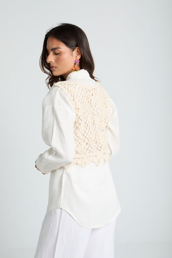 Crochet Top in Creme