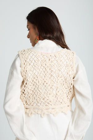 Crochet Top in Creme