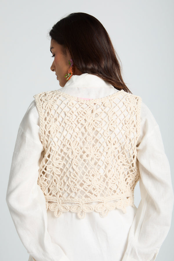 Crochet Top in Creme