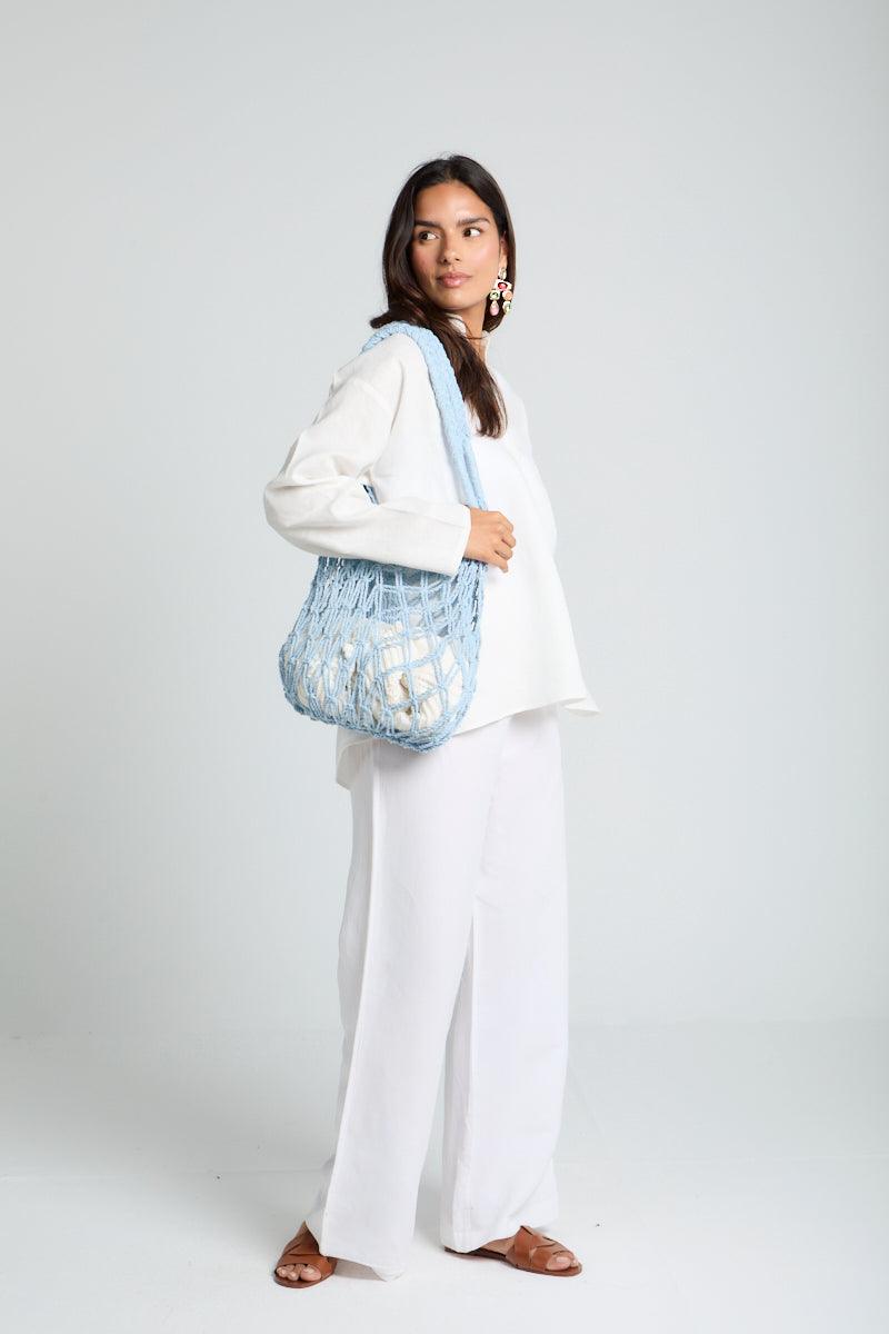Daisy Strings Bag in Blue