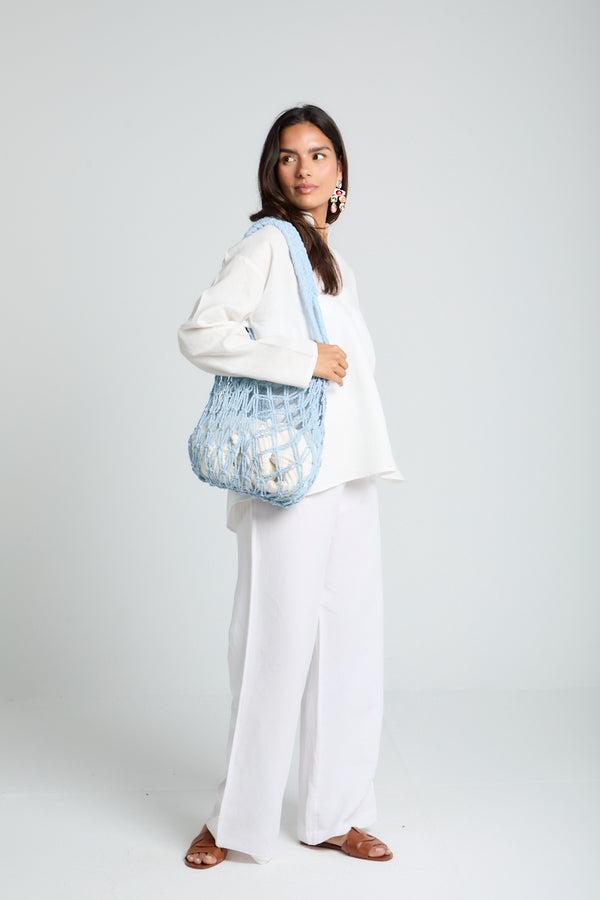 Daisy Strings Bag in Blue