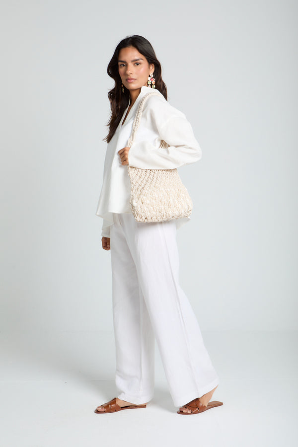 Daisy Strings Bag in Off White
