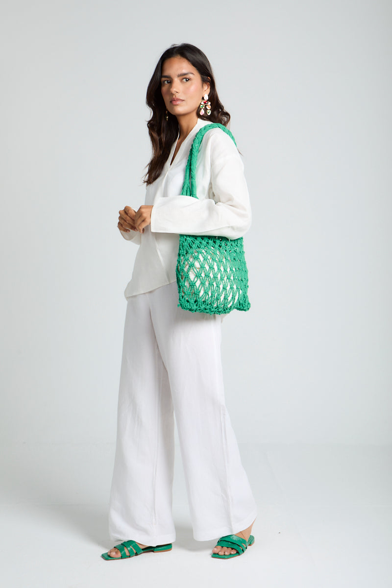 Daisy Strings Bag in Green
