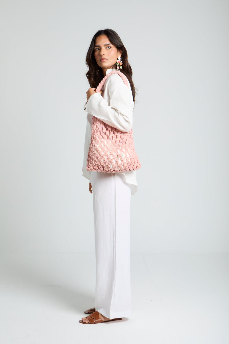 Daisy Strings Bag in Rose