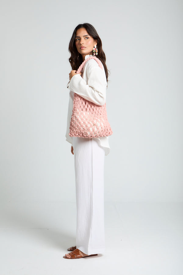 Daisy Strings Bag in Rose