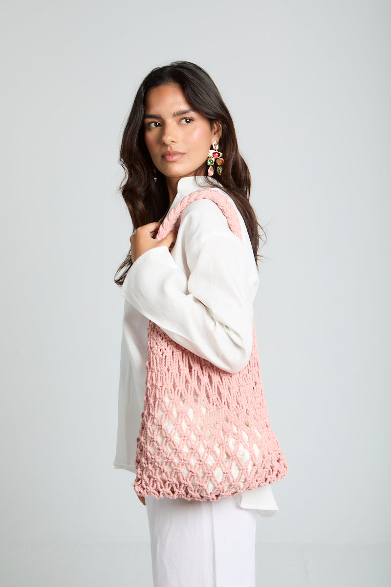 Daisy Strings Bag in Rose