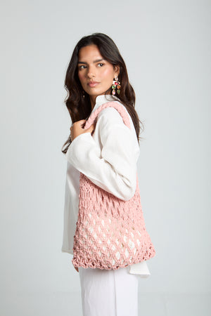 Daisy Strings Bag in Rose