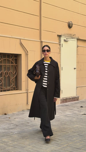 Long Oversized Trench in Black
