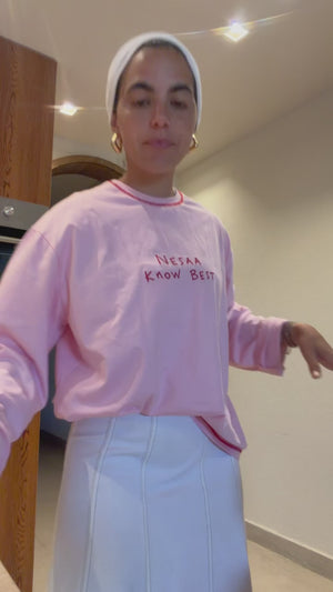 Nesaa Know Best Long Sleeve T-Shirt In Pink