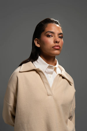 I Love Me Jumper in Beige