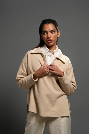 I Love Me Jumper in Beige