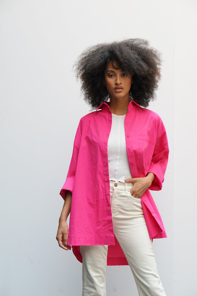 Urban Poplin Shirt in Fuchsia
