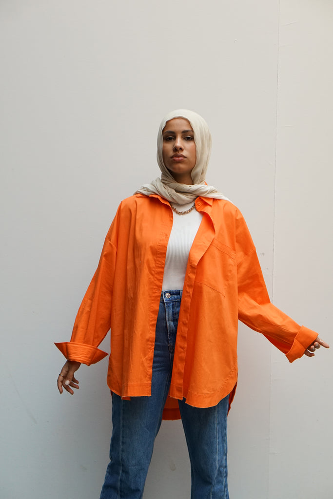 Urban Poplin Shirt in Orange