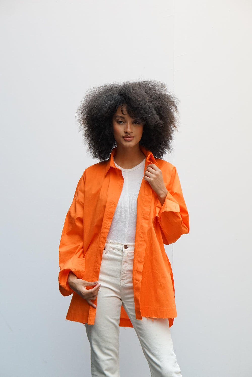 Urban Poplin Shirt in Orange