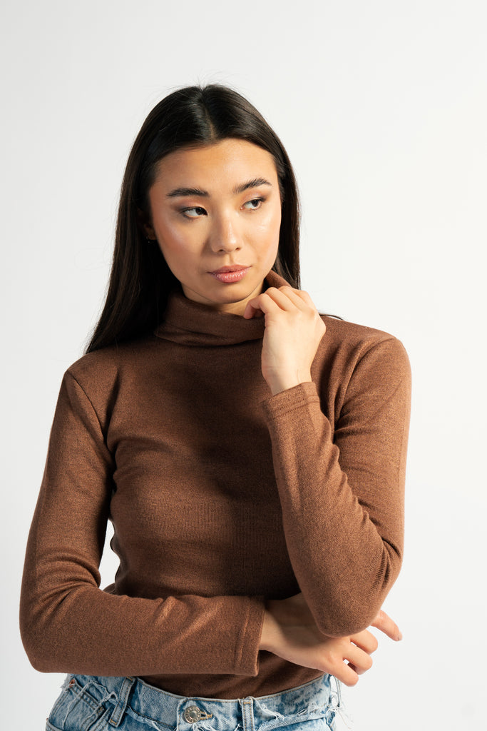 Classic Turtleneck in Brown