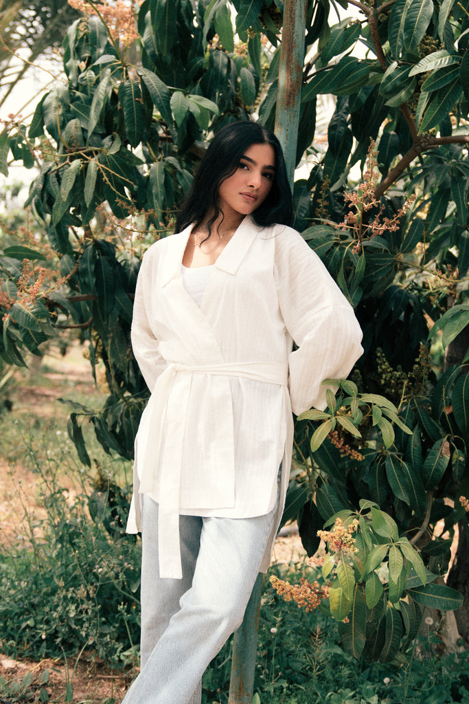 Swept Away Shirt in Offwhite