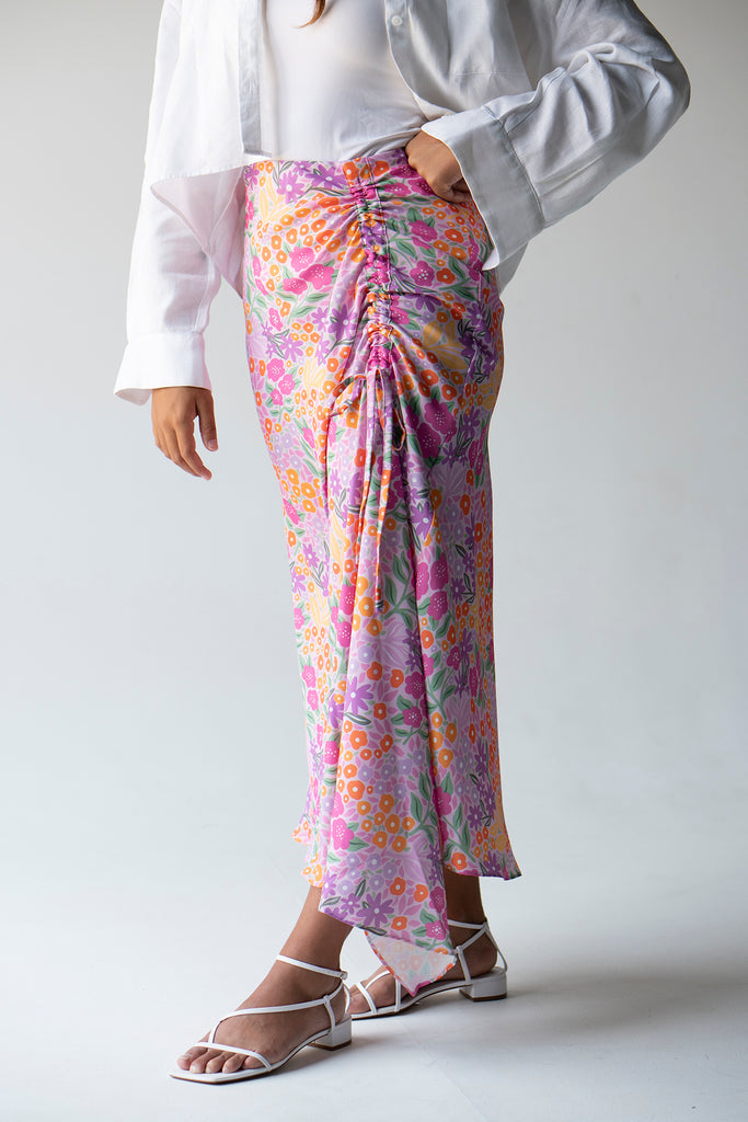 Printed Drawstring Skirt