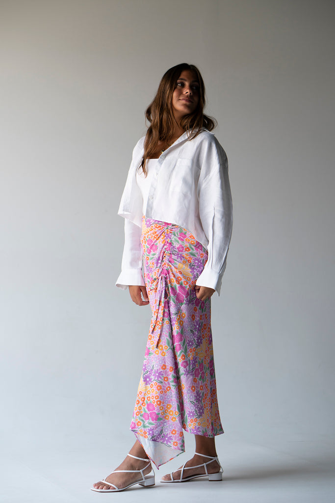 Printed Drawstring Skirt