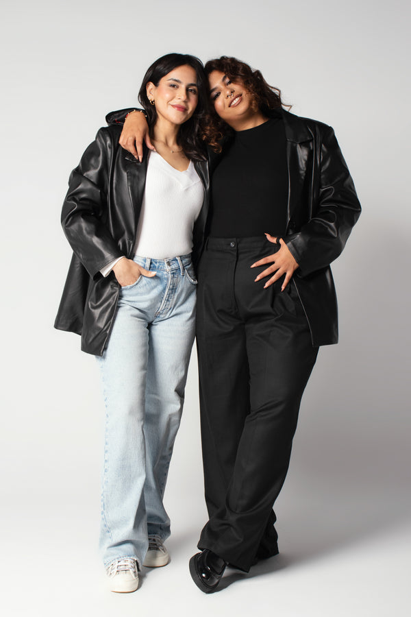 Main Character Leather Blazer in Black