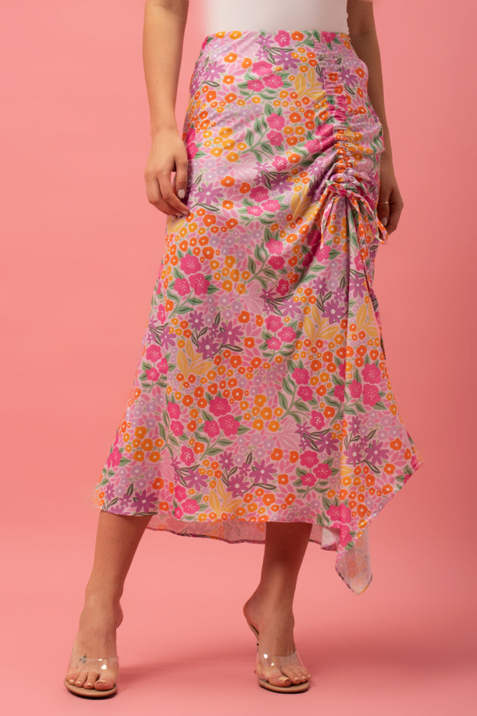 Printed Drawstring Skirt