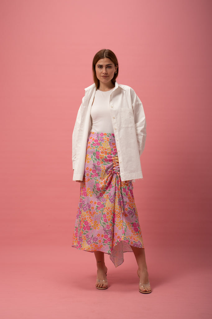 Printed Drawstring Skirt